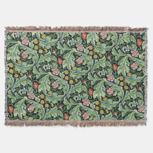 William Morris Bloemen Anjer Roze Groen Deken (Voorkant)