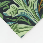 William Morris Bloemen Anjer Roze Groen Fleece Deken (Hoek)