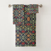 William Morris Bloemen Bladgroen Geel Rood Bad Handdoek (Insitu)