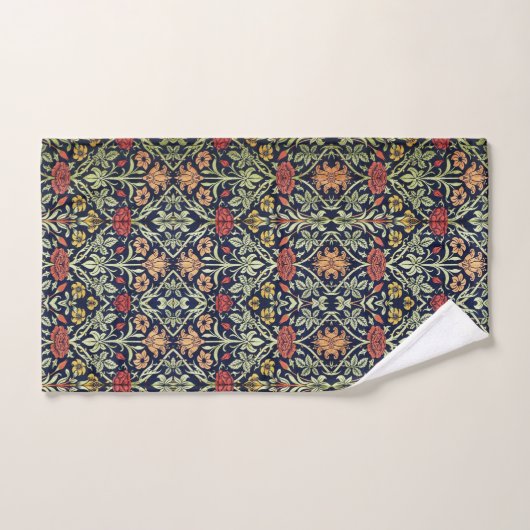 William Morris Bloemen Bladgroen Geel Rood Bad Handdoek (Handdoek)
