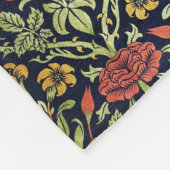 William Morris Bloemen Bladgroen Geel Rood Fleece Deken (Hoek)