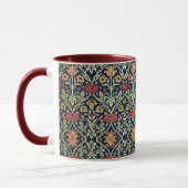 William Morris Bloemen Bladgroen Geel Rood Mok (Links)