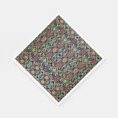 William Morris Bloemen Bladgroen Geel Rood Servet (Hoek)