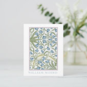 William Morris - Bloemen: Blauw & Groen Bloemen Briefkaart (Staand voorkant)