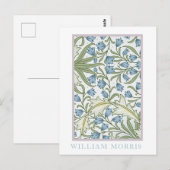 William Morris - Bloemen: Blauw & Groen Bloemen Briefkaart (Voorkant / Achterkant)
