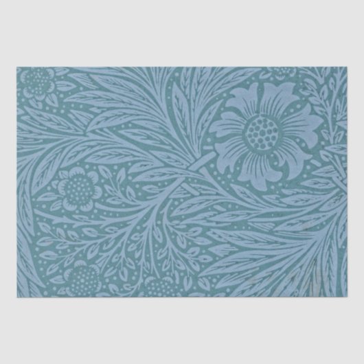 William Morris bloemen Blauw Tissuepapier (Voorkant)
