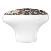 William Morris  Bloemen Bruin Blauw Groen Keramische Knop (Zijkant)