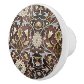 William Morris Bloemen Bruin Blauw Groen Keramische Knop (Rechts)