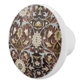 William Morris Bloemen Bruin Blauw Groen Keramische Knop