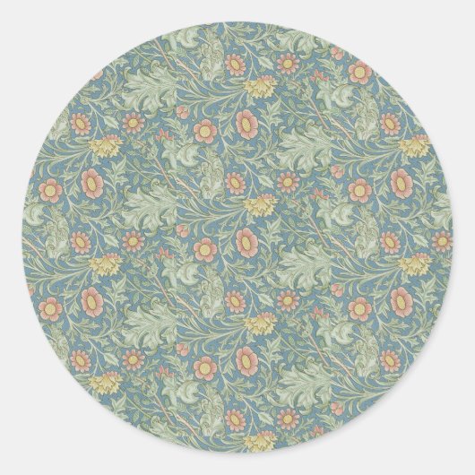 William Morris  Bloemen Dubbele Bough Ronde Sticker (Voorkant)
