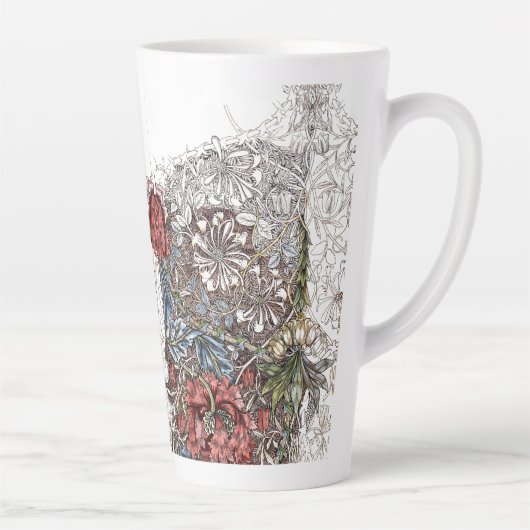 William morris bloemen elegante florale illustrati latte mok (Rechts)