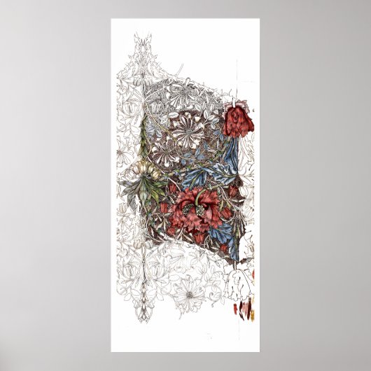 William morris bloemen elegante florale illustrati poster (Voorkant)