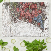 William morris bloemen elegante florale illustrati theedoek (Gevouwen)