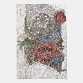 William morris bloemen elegante florale illustrati theedoek (Verticaal)