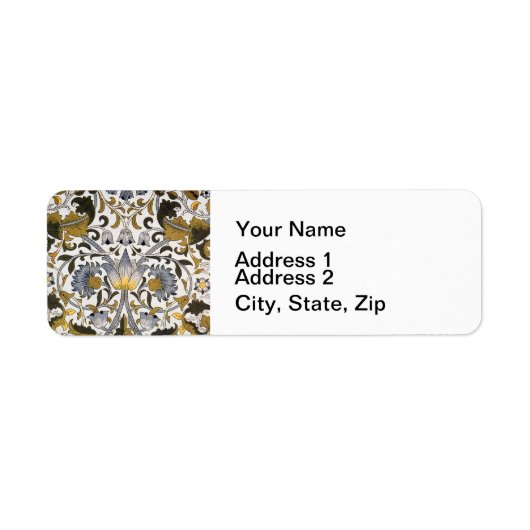 william morris bloemen etiket (Voorkant)