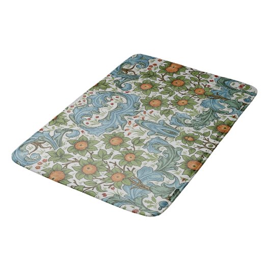 William Morris  Bloemen Geel Groen Blauw Badmat (Gekanteld)