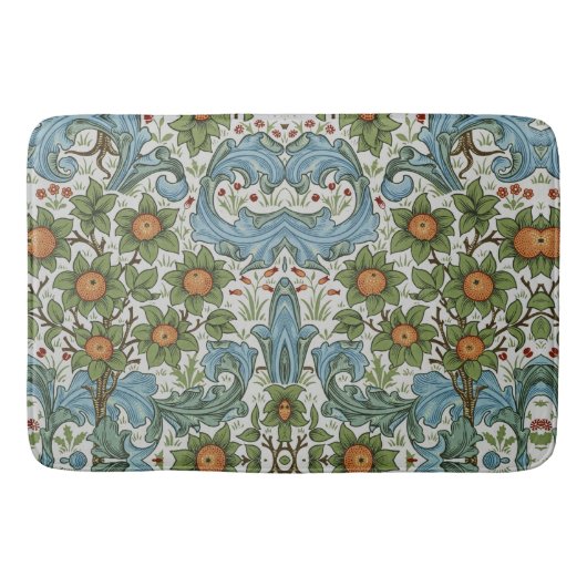 William Morris  Bloemen Geel Groen Blauw Badmat (Voorkant)