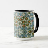 William Morris  Bloemen Geel Groen Blauw Mok (Voorkant rechts)