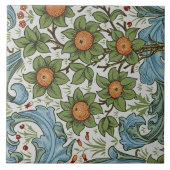 William Morris  Bloemen Geel Groen Blauw Tegeltje (Voorkant)