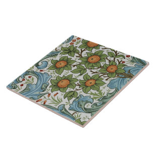 William Morris Bloemen Geel Groen Blauw Tegeltje
