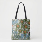 William Morris  Bloemen Geel Groen Blauw Tote Bag (Voorkant)