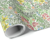  William Morris Bloemen Groen Cadeaupapier (Rol Hoek)