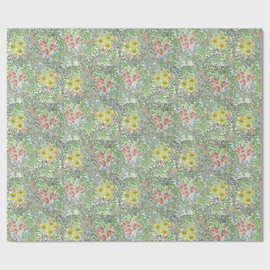  William Morris Bloemen Groen Cadeaupapier (Vlak)