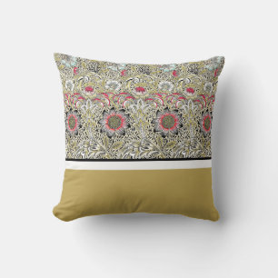 William Morris Bloemen Rood Geel zwart Kussen