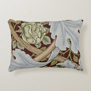 William Morris  Bloemen Wit Rood Accent Kussen