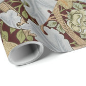 William Morris  Bloemen Wit Rood Cadeaupapier (Rol Hoek)