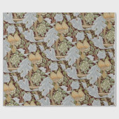 William Morris  Bloemen Wit Rood Cadeaupapier (Vlak)