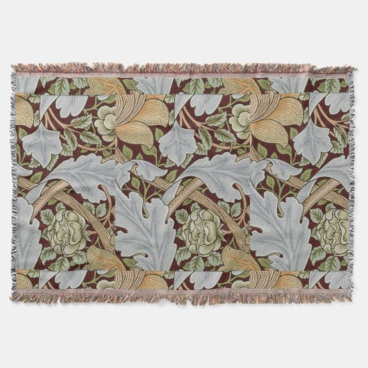 William Morris  Bloemen Wit Rood Deken (Voorkant)