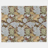 William Morris  Bloemen Wit Rood Fleece Deken (Voorkant (Horizontaal))