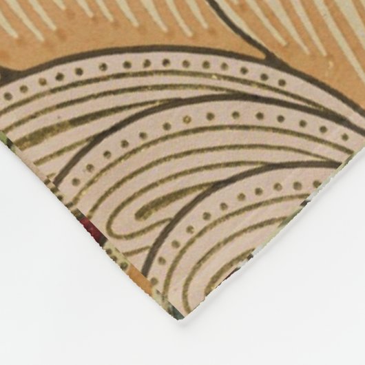 William Morris Bloemen Wit Rood Fleece Deken (Hoek)