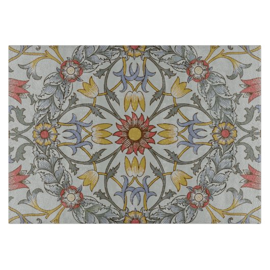 William Morris bloemencirkel bloemillustratie Snijplank (Voorkant)