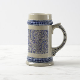 William Morris Bloemenmotief Blauw Wit Bierpul