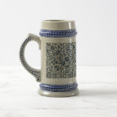 William Morris  Bloemenmotief Blauw Wit Bierpul (Links)