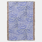 William Morris  Bloemenmotief Blauw Wit Deken (Voorkant Verticaal)