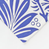 William Morris  Bloemenmotief Blauw Wit Fleece Deken (Hoek)