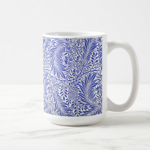 William Morris  Bloemenmotief Blauw Wit Koffiemok