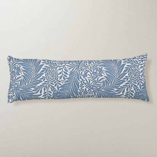 William Morris Bloemenmotief Blauw Wit Lichaamskussen (Achterkant)