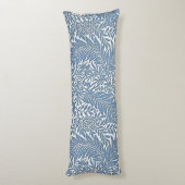 William Morris  Bloemenmotief Blauw Wit Lichaamskussen (Achterkant (Verticaal))