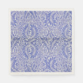 William Morris  Bloemenmotief Blauw Wit Servet (Voorkant)