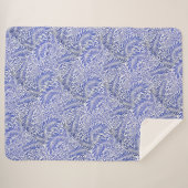 William Morris  Bloemenmotief Blauw Wit Sherpa Deken (Voorkant (horizontaal))