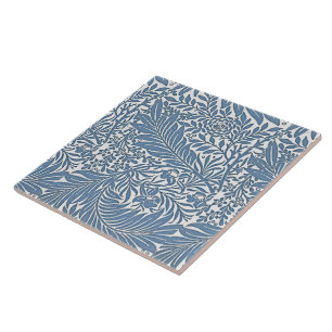 William Morris  Bloemenmotief Blauw Wit Tegeltje
