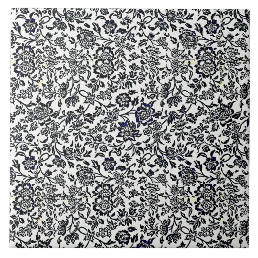 William Morris  Bloemenmotief Blauw Wit Tegeltje (Voorkant)