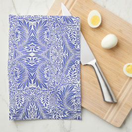 William Morris  Bloemenmotief Blauw Wit Theedoek