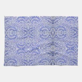 William Morris  Bloemenmotief Blauw Wit Theedoek