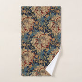 William Morris  Bloemenmotief Rood Blauw Bad Handdoek (Handdoek)