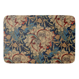 William Morris  Bloemenmotief Rood Blauw Badmat